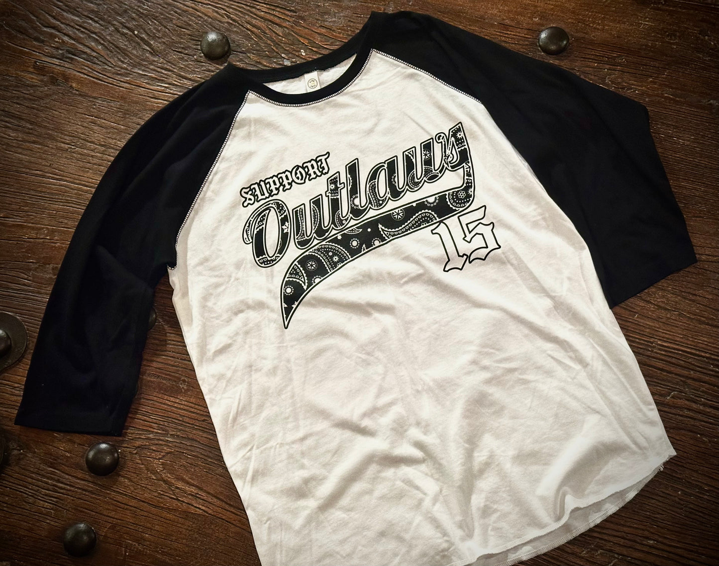 Black & White Baseball 3/4 Sleeve